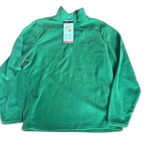 Eddie Bauer Polartec 1/4 Zip Fleece Green Pullover Sweater Men's Size L New